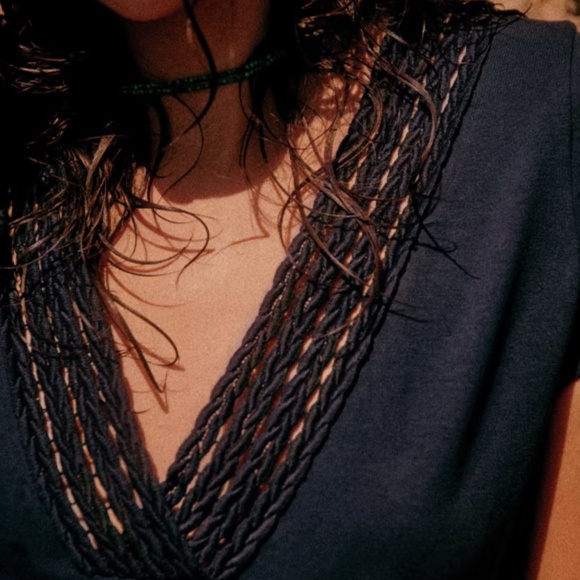 SEZANE Monica Dress Marine. - Size S - Picture 2 of 9